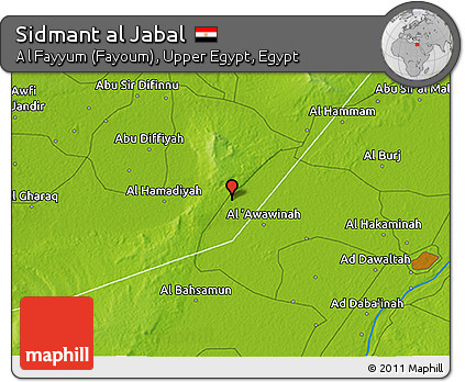 Physical 3D Map of Sidmant Al Jabal