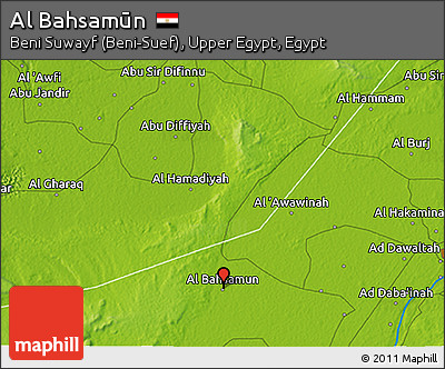 Physical 3D Map of Al Bahsamūn