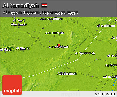 Physical 3D Map of Al Ḩamadīyah