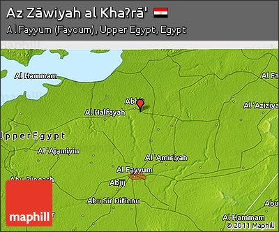 Physical 3D Map of Az Zāwiyah Al Khaḑrā'