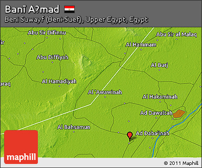 Physical 3D Map of Banī Aḩmad