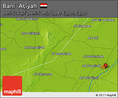 Physical 3D Map of Banī `Aţīyah
