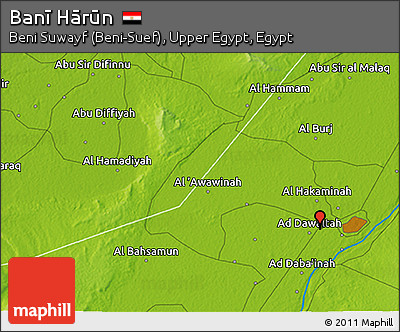Physical 3D Map of Banī Hārūn