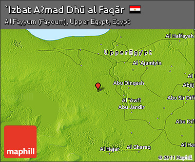 Physical 3D Map of `Izbat Aḩmad Dhū Al Faqār