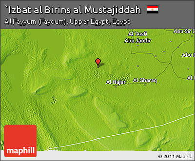 Physical 3D Map of `Izbat Al Birins Al Mustajiddah