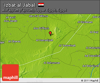 Physical 3D Map of `Izbat Al Jabal