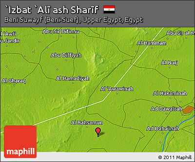 Physical 3D Map of `Izbat `Alī Ash Sharīf