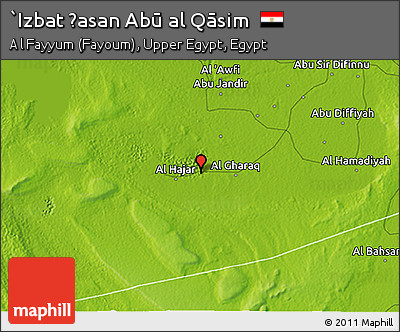 Physical 3D Map of `Izbat Ḩasan Abū Al Qāsim