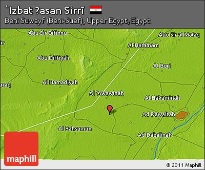 Physical 3D Map of `Izbat Ḩasan Sirrī
