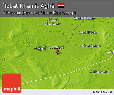 Physical 3D Map of `Izbat Khamīs Āghā