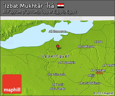 Physical 3D Map of `Izbat Mukhtār `Īsá