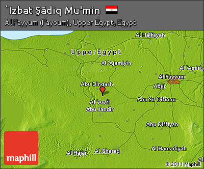 Physical 3D Map of `Izbat Şādiq Mu'min