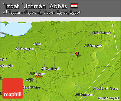 Physical 3D Map of `Izbat `Uthmān `Abbās
