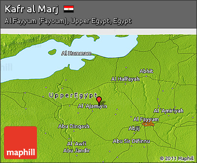 Physical 3D Map of Kafr Al Marj
