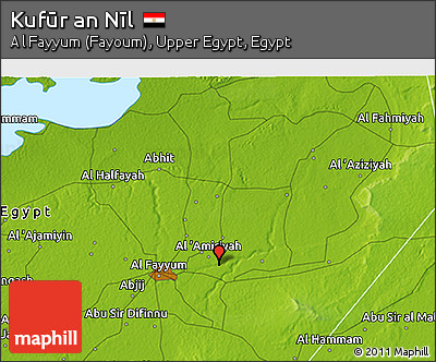 Physical 3D Map of Kufūr An Nīl