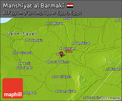 Physical 3D Map of Manshīyat Al Barmakī