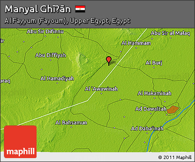 Physical 3D Map of Manyal Ghīḑān