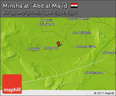 Physical 3D Map of Minsha'at `Abd Al Majīd