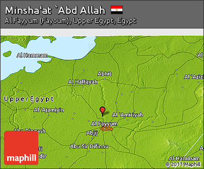 Physical 3D Map of Minsha'at `Abd Allah