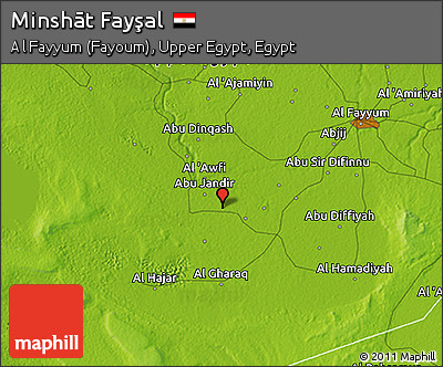 Physical 3D Map of Minshāt Fayşal