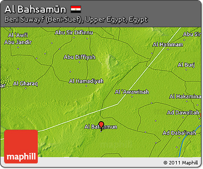 Physical 3D Map of Al Bahsamūn