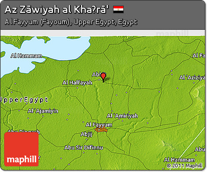 Physical 3D Map of Az Zāwiyah Al Khaḑrā'