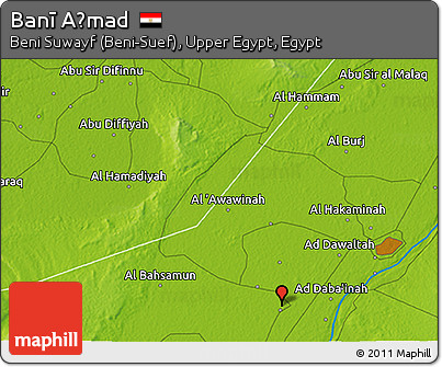 Physical 3D Map of Banī Aḩmad