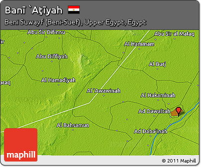 Physical 3D Map of Banī `Aţīyah