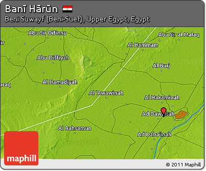 Physical 3D Map of Banī Hārūn