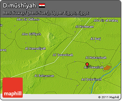 Physical 3D Map of Dimūshīyah