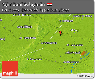 Physical 3D Map of Ḩājir Banī Sulaymān