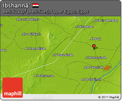 Physical 3D Map of Ibshannā'