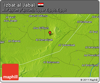 Physical 3D Map of `Izbat Al Jabal
