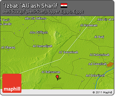 Physical 3D Map of `Izbat `Alī Ash Sharīf