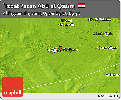 Physical 3D Map of `Izbat Ḩasan Abū Al Qāsim