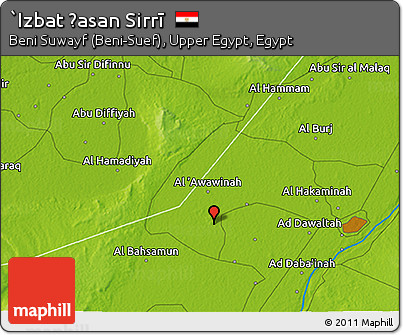 Physical 3D Map of `Izbat Ḩasan Sirrī