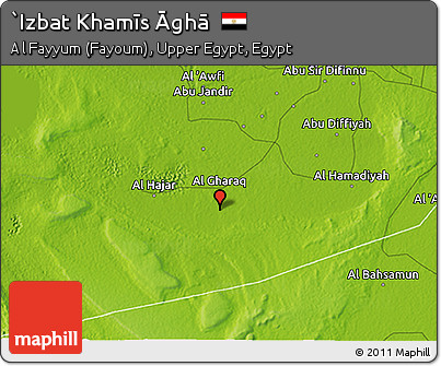 Physical 3D Map of `Izbat Khamīs Āghā