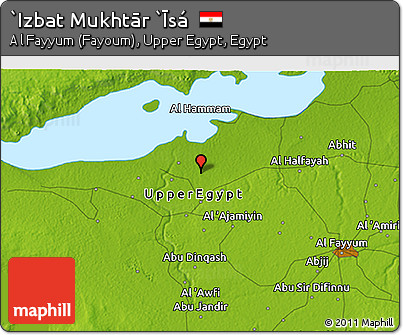 Physical 3D Map of `Izbat Mukhtār `Īsá