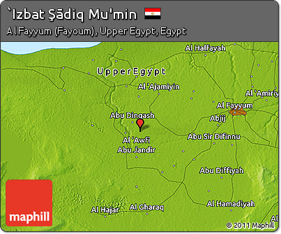 Physical 3D Map of `Izbat Şādiq Mu'min
