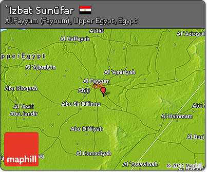 Physical 3D Map of `Izbat Sunūfar