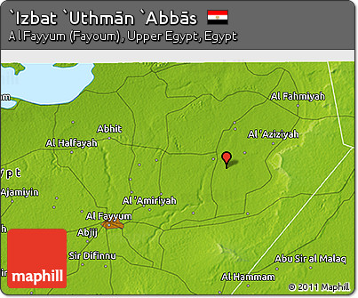 Physical 3D Map of `Izbat `Uthmān `Abbās