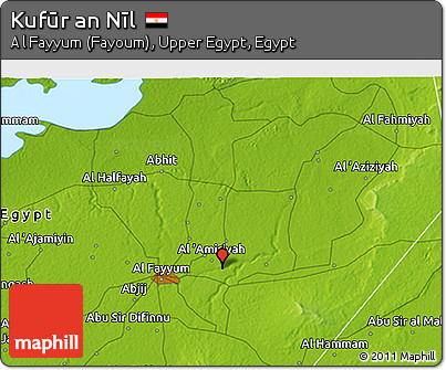 Physical 3D Map of Kufūr An Nīl