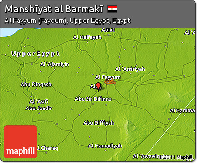 Physical 3D Map of Manshīyat Al Barmakī