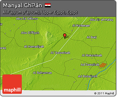 Physical 3D Map of Manyal Ghīḑān
