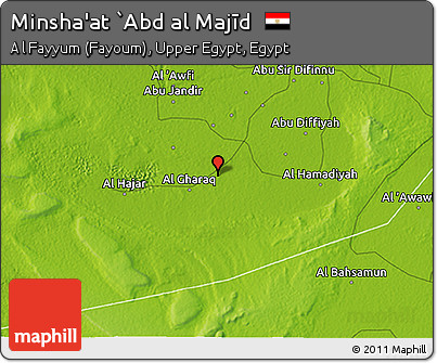 Physical 3D Map of Minsha'at `Abd Al Majīd
