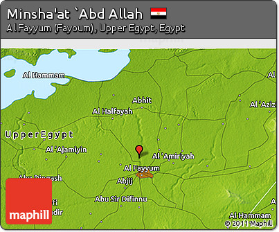 Physical 3D Map of Minsha'at `Abd Allah