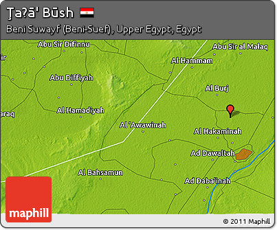 Physical 3D Map of Ţaḩā' Būsh