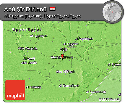Political 3D Map of Abū Şīr Difinnū