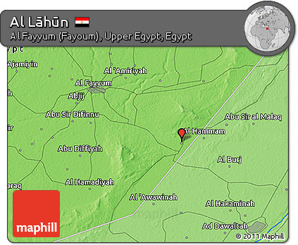 Political 3D Map of Al Lāhūn