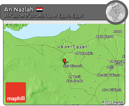 Political 3D Map of An Nazlah